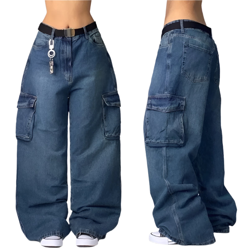 Lette Casual Streetwear Denim Baggy Bukser