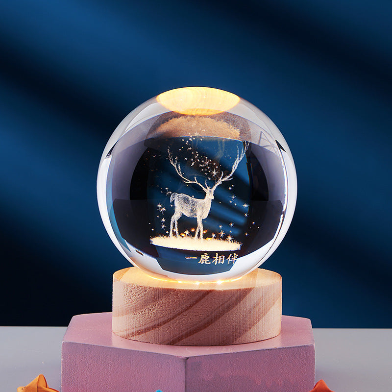 Magisk 3D Kristallkugle Lampe | Lys Op i Dine Aftener
