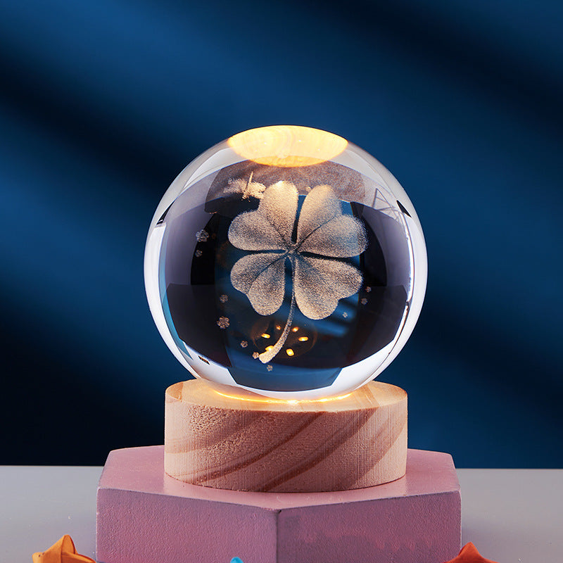 Magisk 3D Kristallkugle Lampe | Lys Op i Dine Aftener