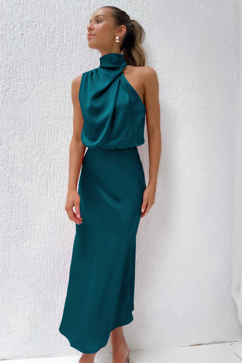 Ærmeløs Kjole med Asymmetrisk Detalje | Chic og Let