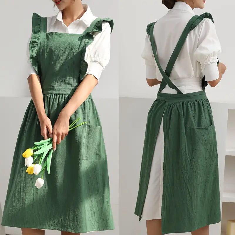 Forklæde med Retrolook | Flæser og Funktion kombineret