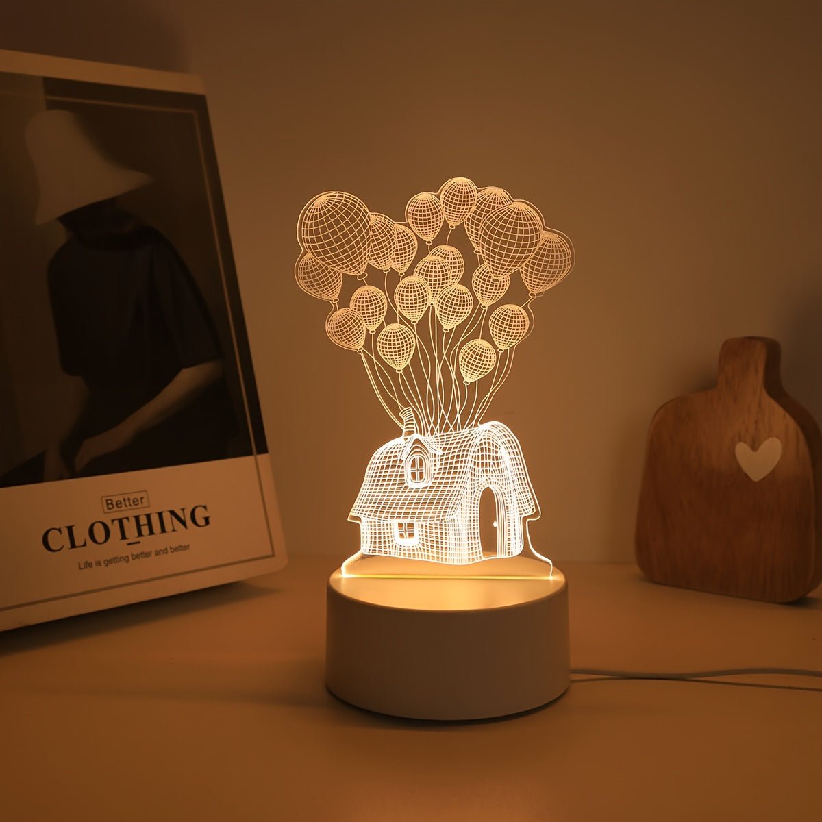 3D USB Natlampe | Magisk Lys til Soveværelset