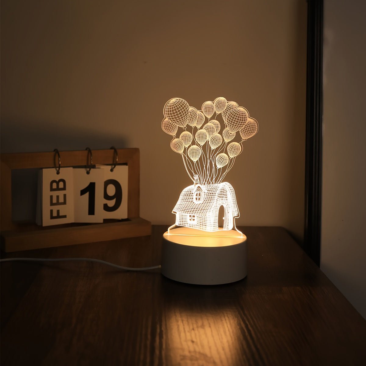 3D USB Natlampe | Magisk Lys til Soveværelset