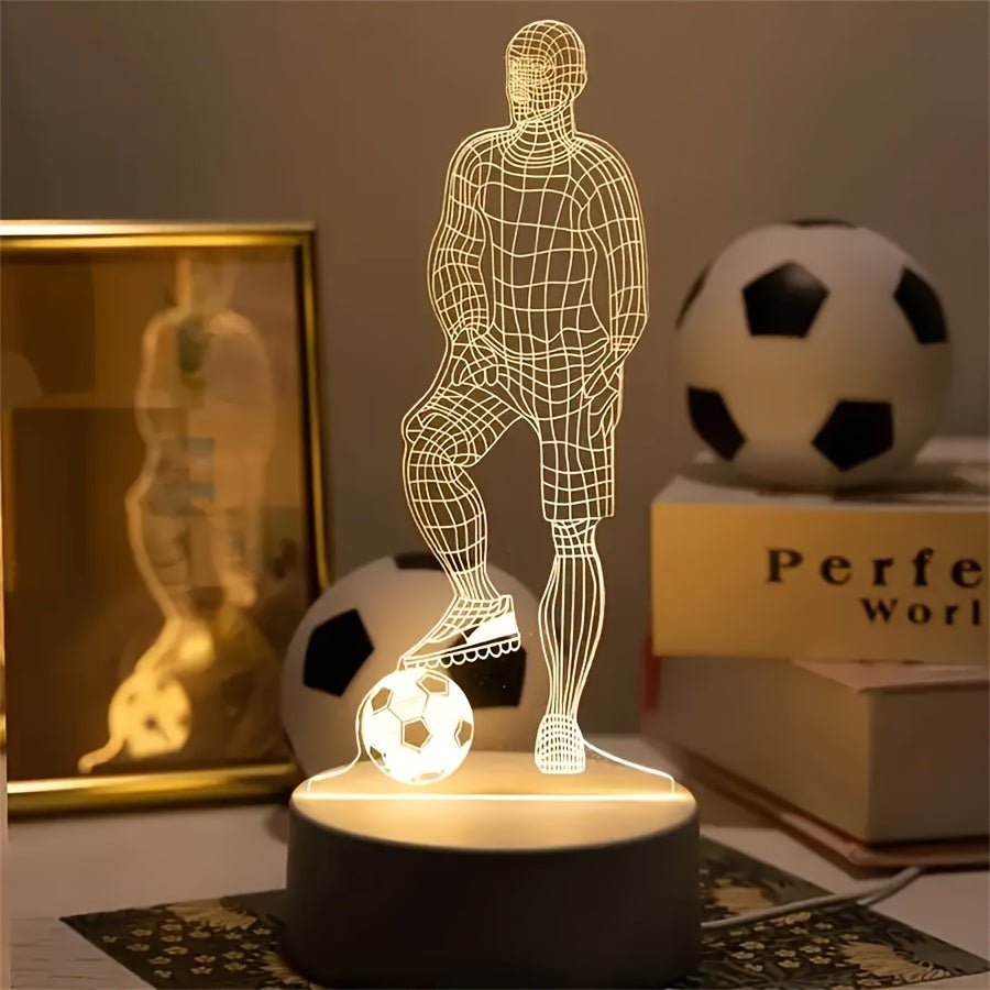 3D LED Fodbold Lys | Cool Effektlampe til Børn og Teenagere