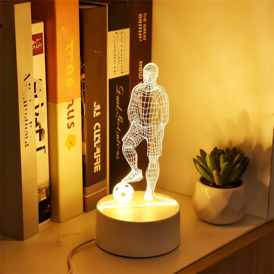 3D LED Fodbold Lys | Cool Effektlampe til Børn og Teenagere