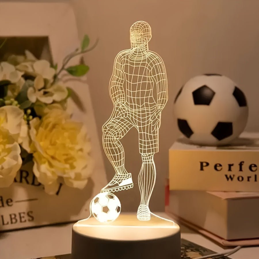 3D LED Fodbold Lys | Cool Effektlampe til Børn og Teenagere