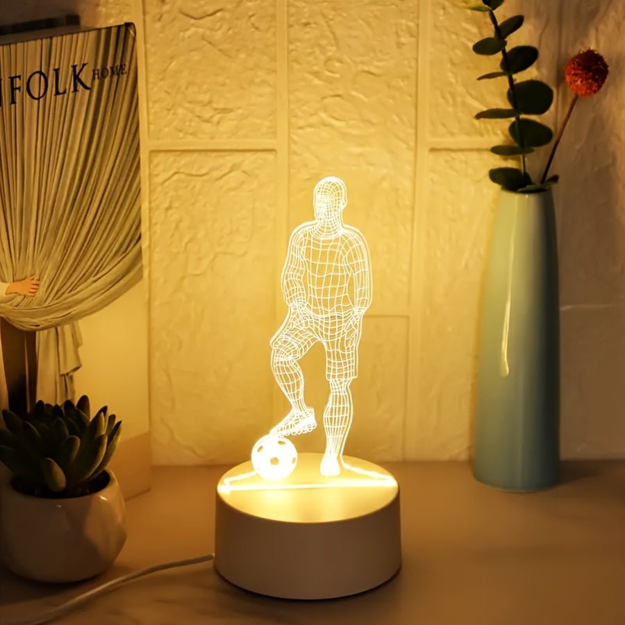 3D LED Fodbold Lys | Cool Effektlampe til Børn og Teenagere