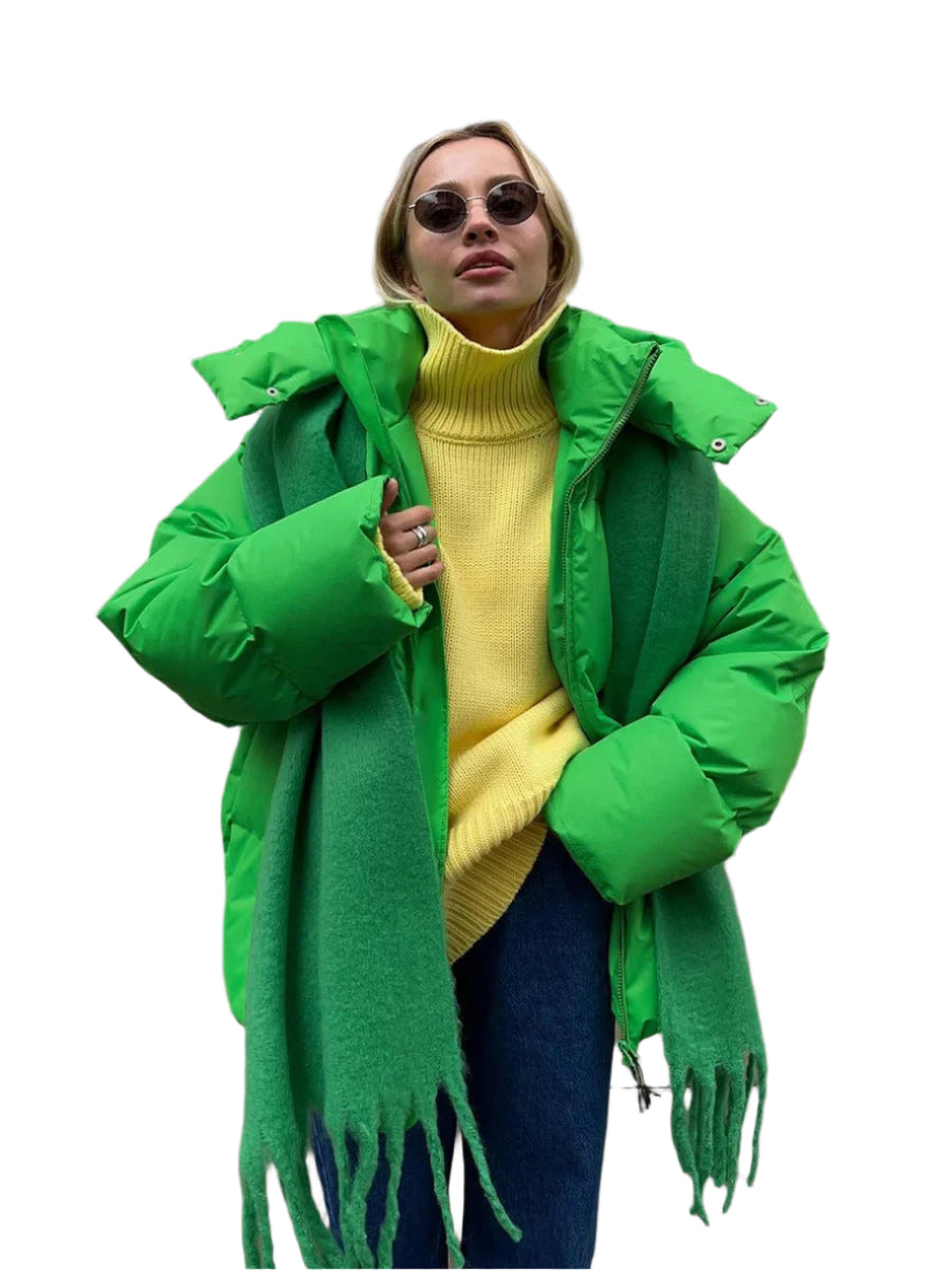 Mode og Komfort Oversized Pufferjakke med Tidsløst Design