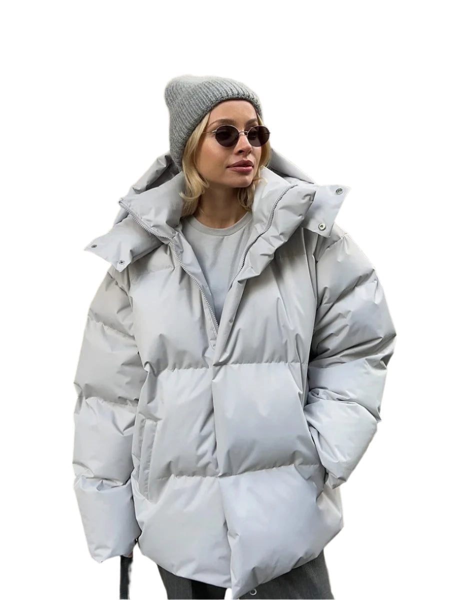 Mode og Komfort Oversized Pufferjakke med Tidsløst Design