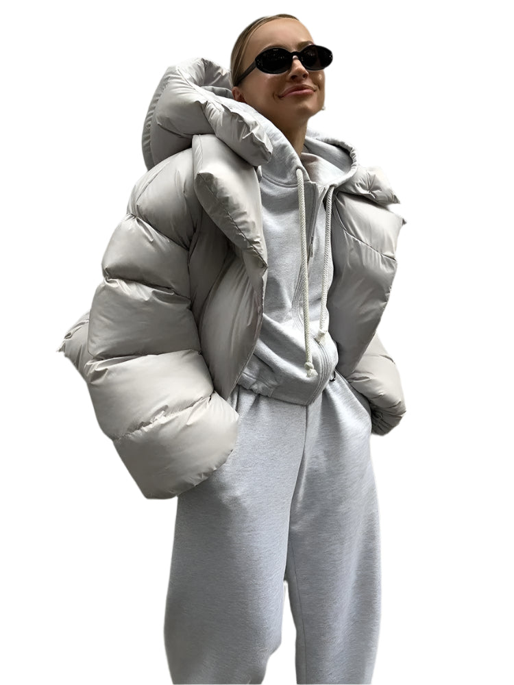 Mode og Komfort Oversized Pufferjakke med Tidsløst Design