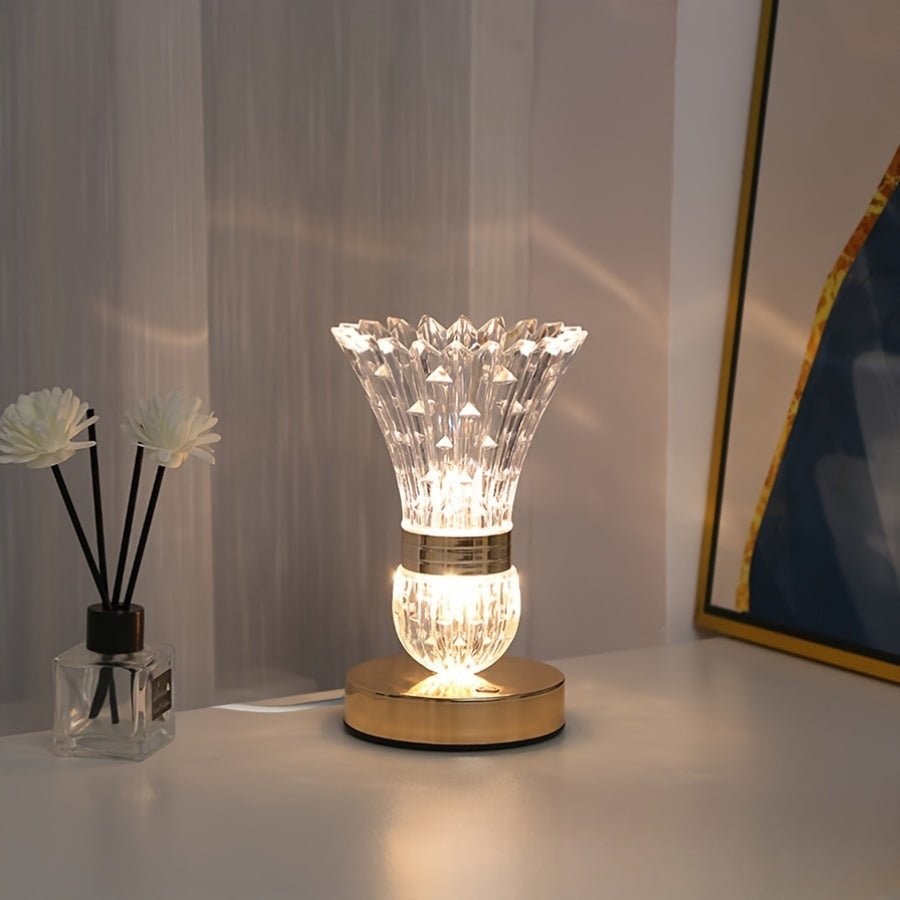 Bordlampe med Krystal Design | Dæmpbar Hyggebelysning